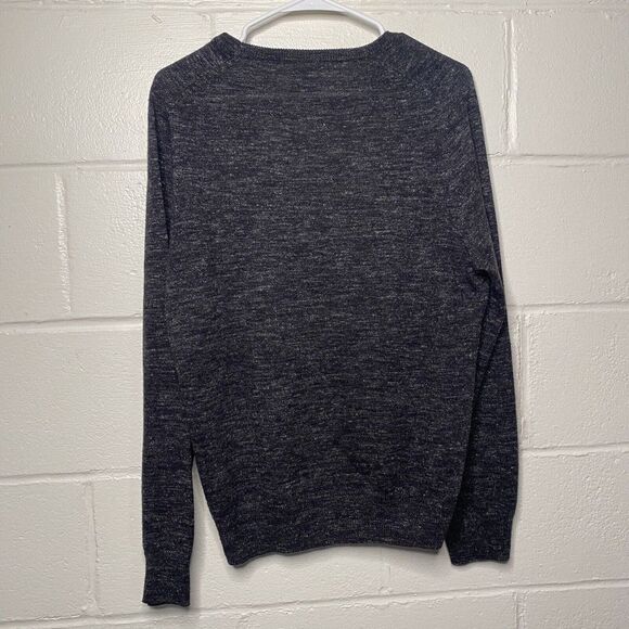 J Crew Mens Size Medium Crewneck Sweater Gray Linen Wool Alpaca Acrylic Pullover - Picture 2 of 8